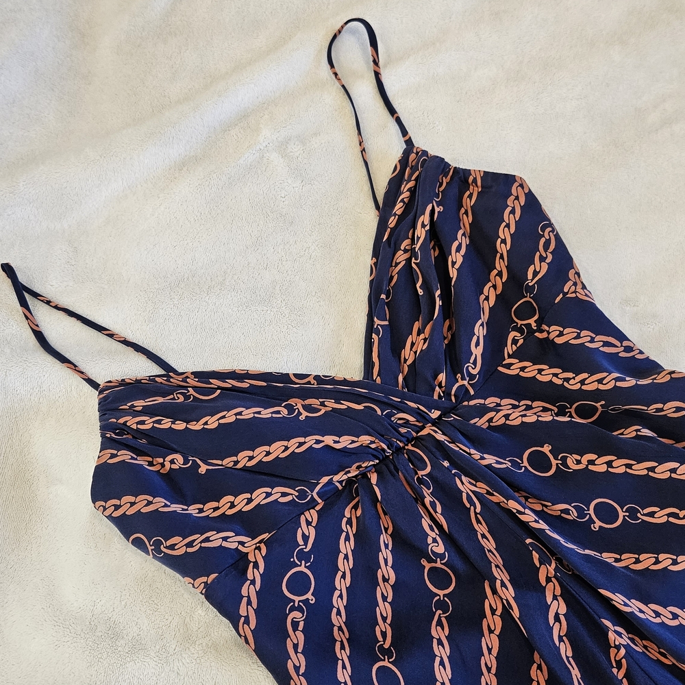 Shoshanna Navy and Coral Kids One Piece